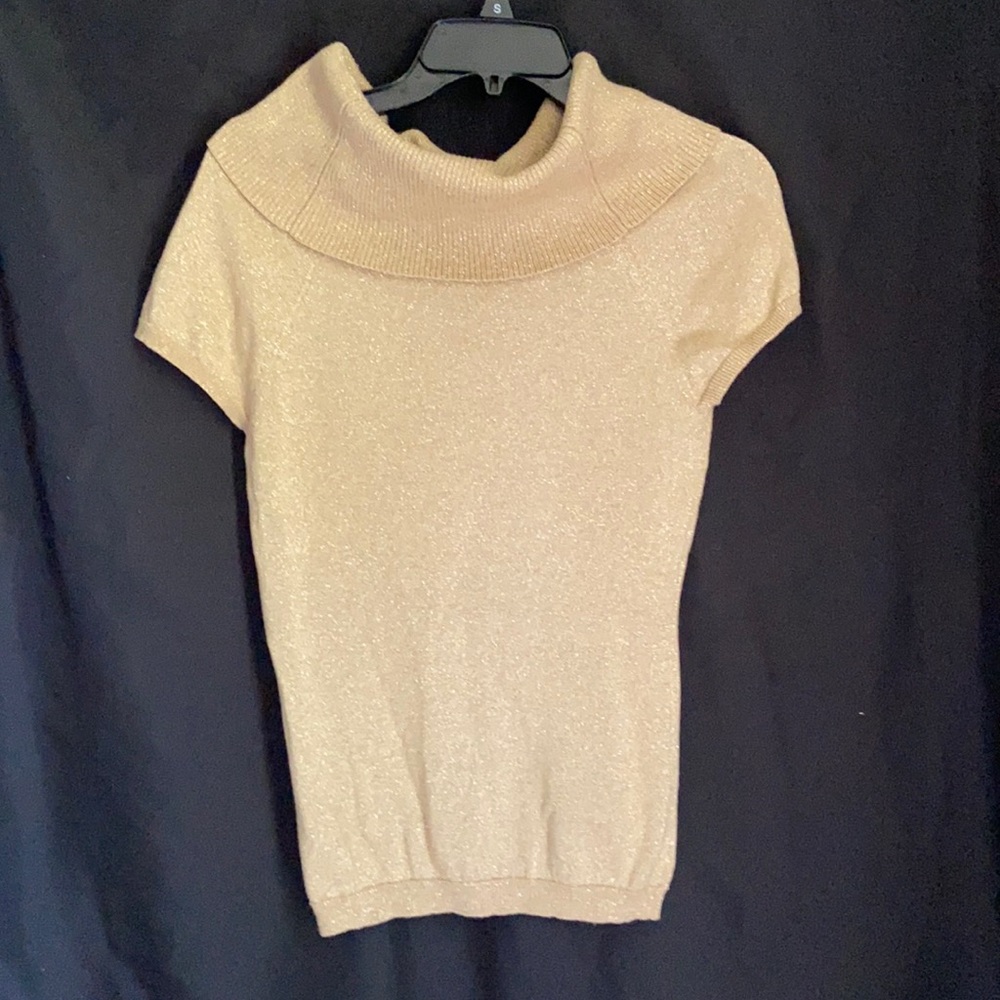 Express wide turtleneck gold sparkly size medium